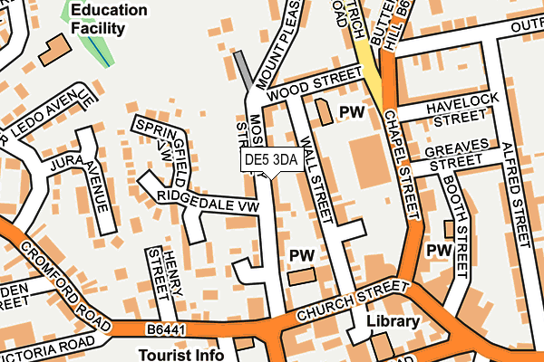 DE5 3DA map - OS OpenMap – Local (Ordnance Survey)