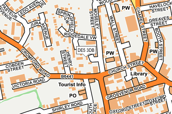 DE5 3DB map - OS OpenMap – Local (Ordnance Survey)