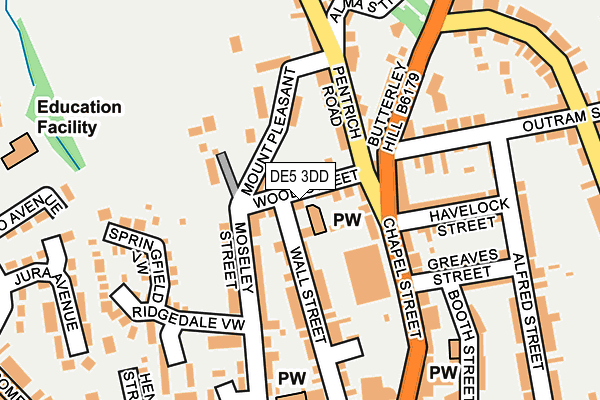 DE5 3DD map - OS OpenMap – Local (Ordnance Survey)