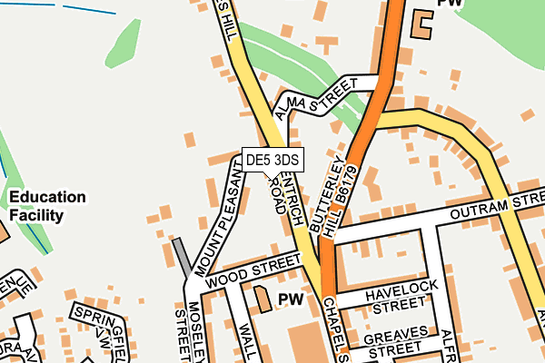 DE5 3DS map - OS OpenMap – Local (Ordnance Survey)