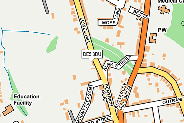 DE5 3DU map - OS OpenMap – Local (Ordnance Survey)