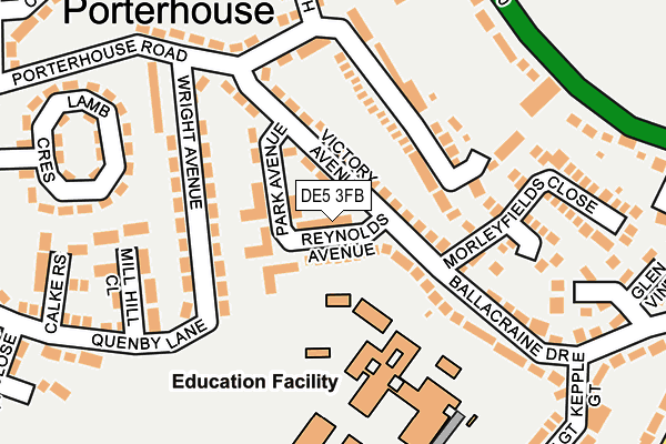 DE5 3FB map - OS OpenMap – Local (Ordnance Survey)