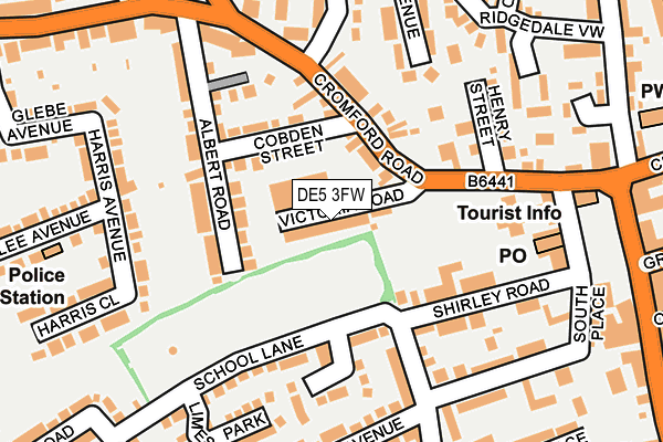 DE5 3FW map - OS OpenMap – Local (Ordnance Survey)