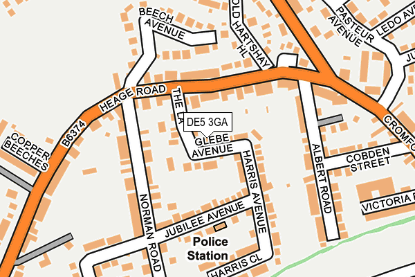 DE5 3GA map - OS OpenMap – Local (Ordnance Survey)