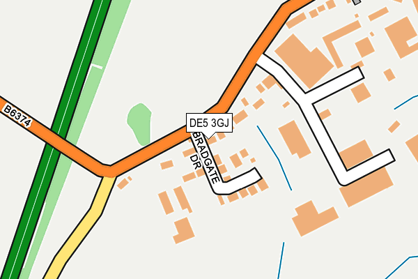 DE5 3GJ map - OS OpenMap – Local (Ordnance Survey)
