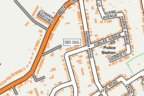 DE5 3GQ map - OS OpenMap – Local (Ordnance Survey)