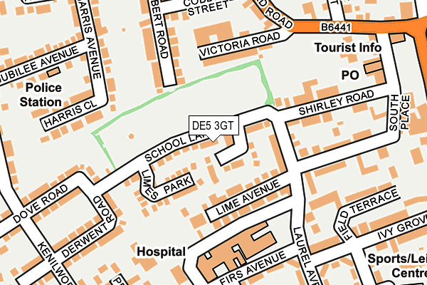DE5 3GT map - OS OpenMap – Local (Ordnance Survey)