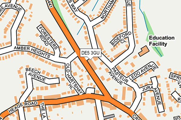 DE5 3GU map - OS OpenMap – Local (Ordnance Survey)