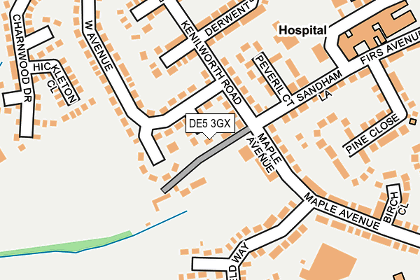 DE5 3GX map - OS OpenMap – Local (Ordnance Survey)