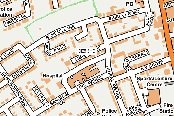 DE5 3HD map - OS OpenMap – Local (Ordnance Survey)