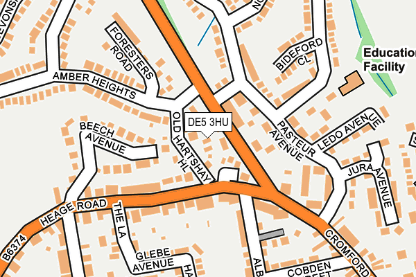 DE5 3HU map - OS OpenMap – Local (Ordnance Survey)
