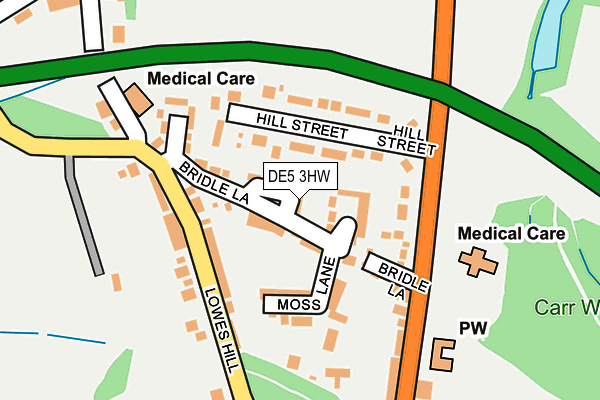 DE5 3HW map - OS OpenMap – Local (Ordnance Survey)