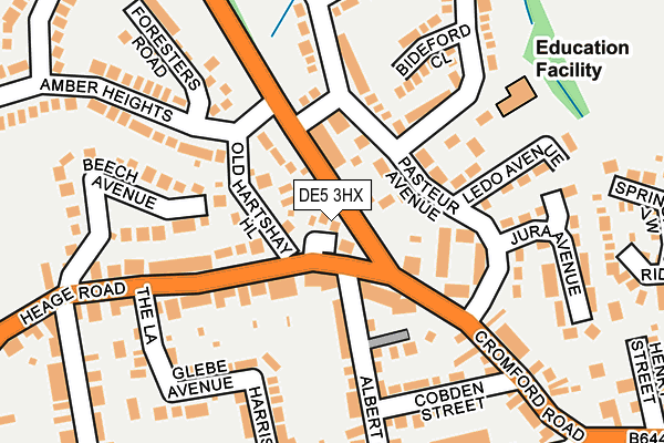 DE5 3HX map - OS OpenMap – Local (Ordnance Survey)