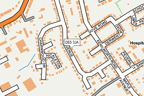 DE5 3JA map - OS OpenMap – Local (Ordnance Survey)