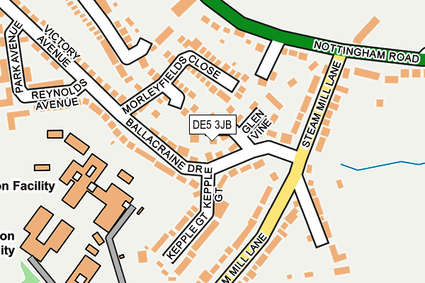 DE5 3JB map - OS OpenMap – Local (Ordnance Survey)