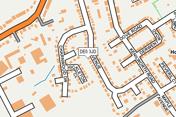 DE5 3JD map - OS OpenMap – Local (Ordnance Survey)
