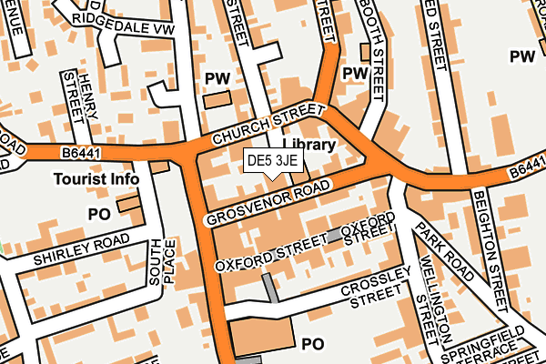 DE5 3JE map - OS OpenMap – Local (Ordnance Survey)
