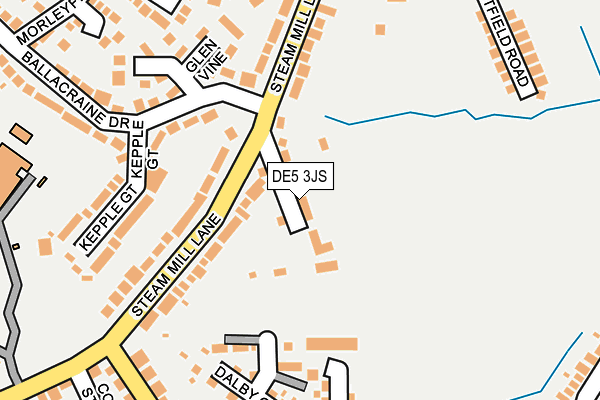 DE5 3JS map - OS OpenMap – Local (Ordnance Survey)