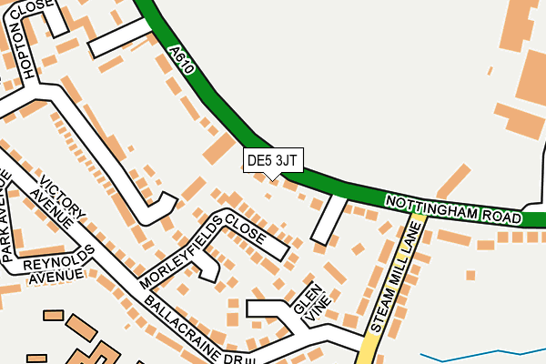 DE5 3JT map - OS OpenMap – Local (Ordnance Survey)