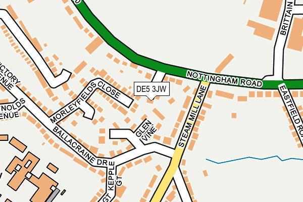 DE5 3JW map - OS OpenMap – Local (Ordnance Survey)