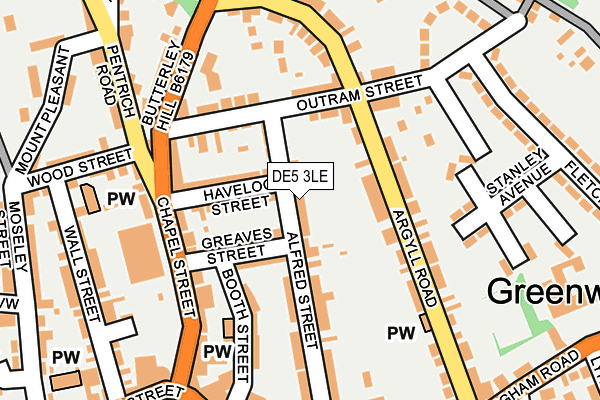 DE5 3LE map - OS OpenMap – Local (Ordnance Survey)