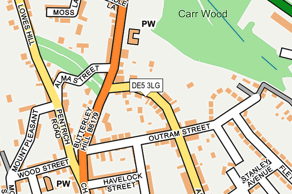 DE5 3LG map - OS OpenMap – Local (Ordnance Survey)