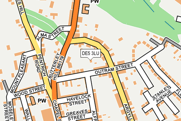 DE5 3LU map - OS OpenMap – Local (Ordnance Survey)