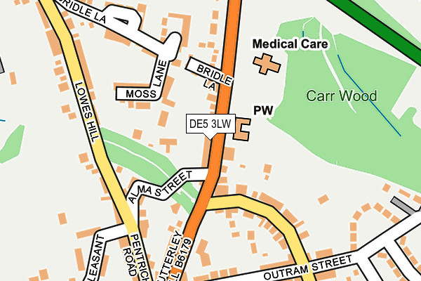 DE5 3LW map - OS OpenMap – Local (Ordnance Survey)