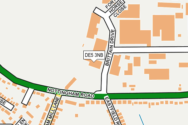 DE5 3NB map - OS OpenMap – Local (Ordnance Survey)