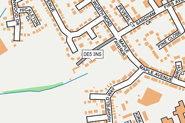 DE5 3NS map - OS OpenMap – Local (Ordnance Survey)