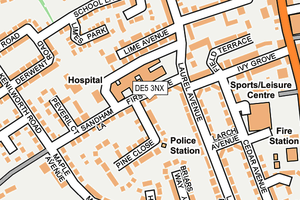 DE5 3NX map - OS OpenMap – Local (Ordnance Survey)