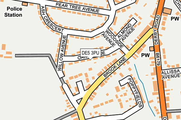 DE5 3PU map - OS OpenMap – Local (Ordnance Survey)