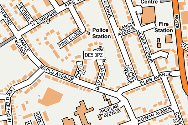 DE5 3PZ map - OS OpenMap – Local (Ordnance Survey)