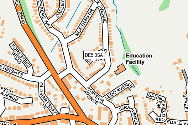 DE5 3SA map - OS OpenMap – Local (Ordnance Survey)