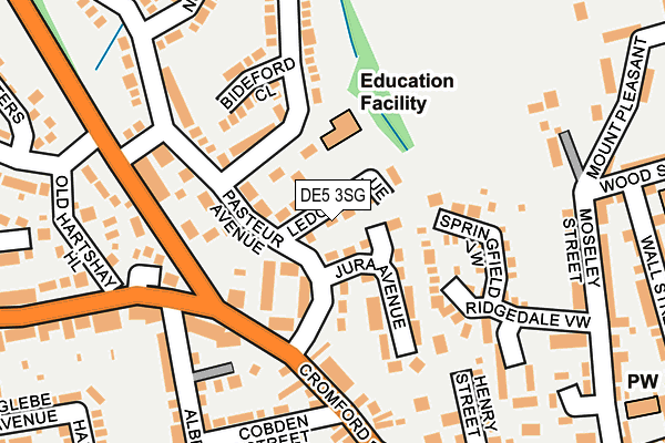DE5 3SG map - OS OpenMap – Local (Ordnance Survey)