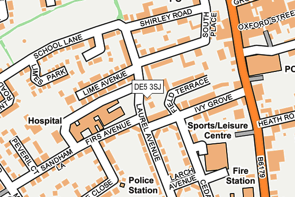 DE5 3SJ map - OS OpenMap – Local (Ordnance Survey)