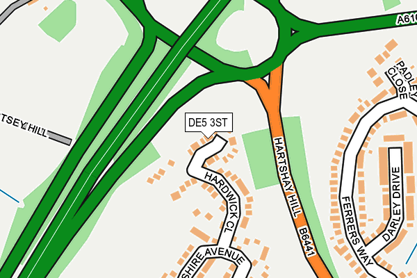 DE5 3ST map - OS OpenMap – Local (Ordnance Survey)