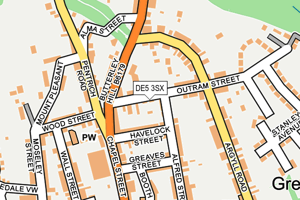 DE5 3SX map - OS OpenMap – Local (Ordnance Survey)