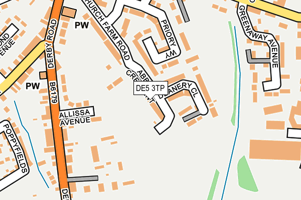 DE5 3TP map - OS OpenMap – Local (Ordnance Survey)