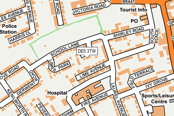 DE5 3TW map - OS OpenMap – Local (Ordnance Survey)