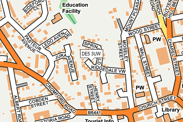 DE5 3UW map - OS OpenMap – Local (Ordnance Survey)