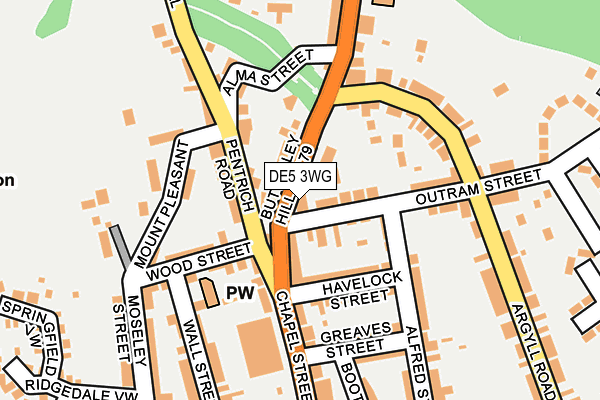 DE5 3WG map - OS OpenMap – Local (Ordnance Survey)