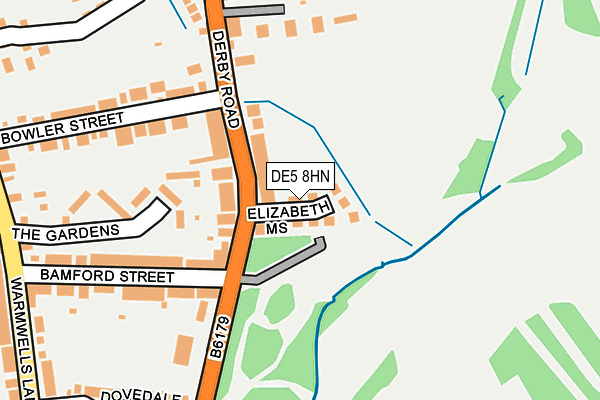 DE5 8HN map - OS OpenMap – Local (Ordnance Survey)