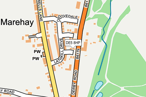 DE5 8HP map - OS OpenMap – Local (Ordnance Survey)