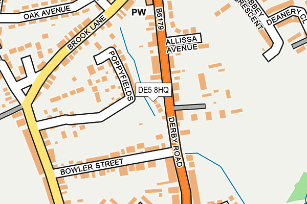 DE5 8HQ map - OS OpenMap – Local (Ordnance Survey)