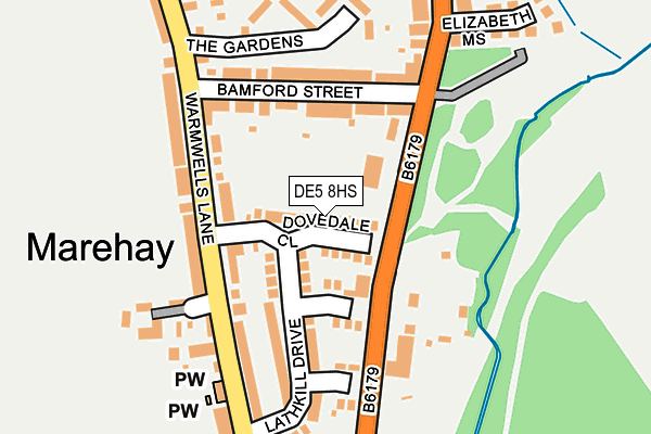 DE5 8HS map - OS OpenMap – Local (Ordnance Survey)