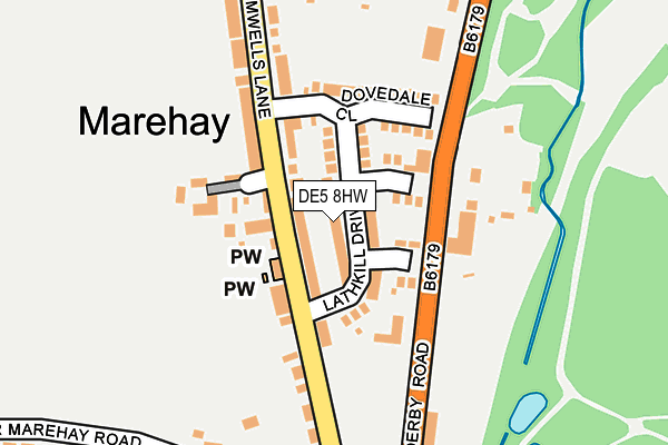 DE5 8HW map - OS OpenMap – Local (Ordnance Survey)