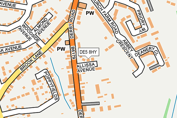 DE5 8HY map - OS OpenMap – Local (Ordnance Survey)