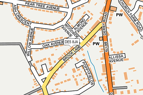 DE5 8JA map - OS OpenMap – Local (Ordnance Survey)