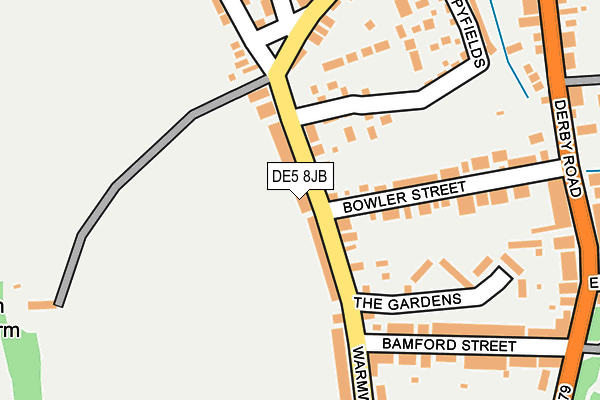 DE5 8JB map - OS OpenMap – Local (Ordnance Survey)
